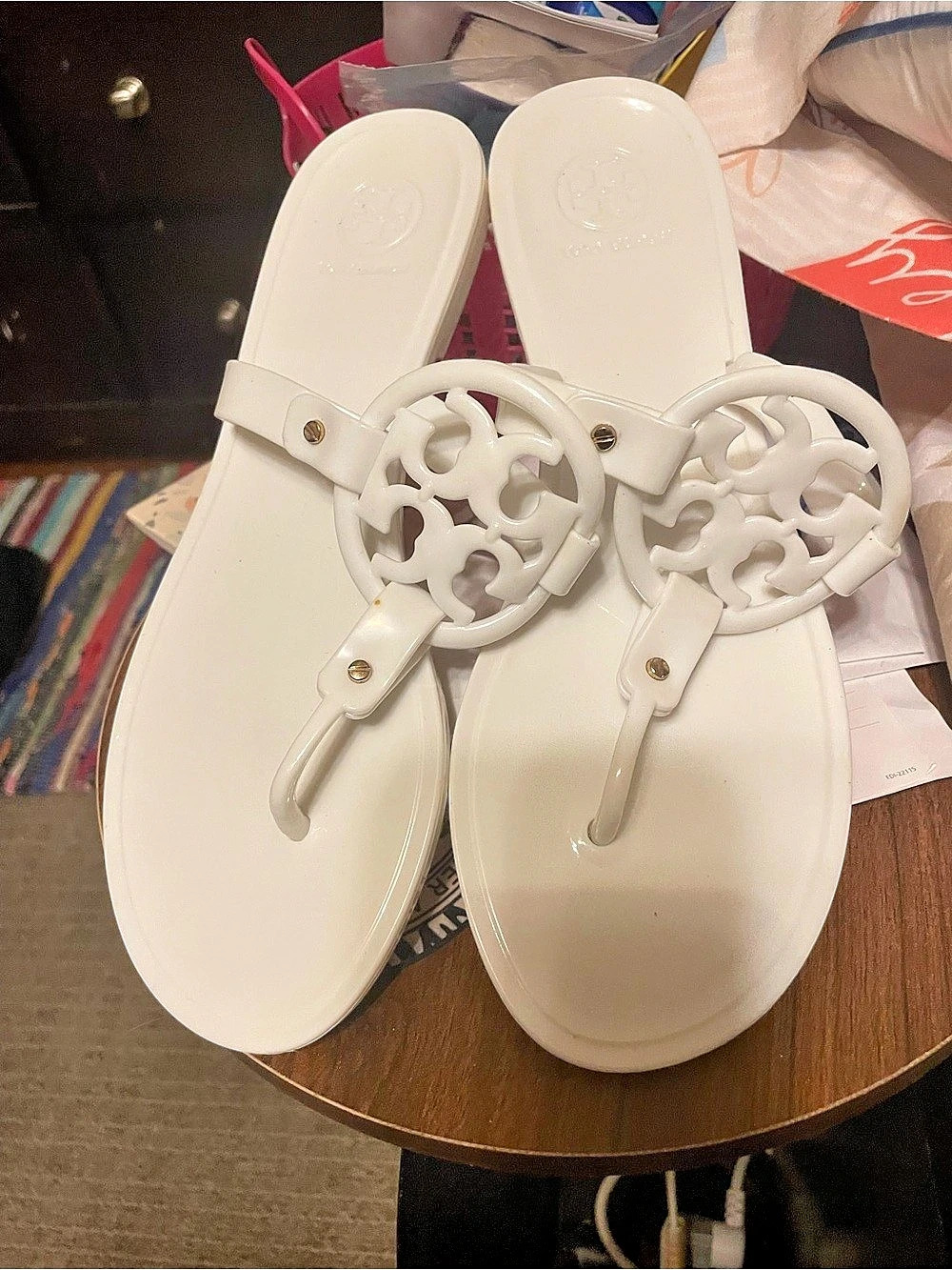 Tory Burch Mini Miller Jelly Thong Sandal White
